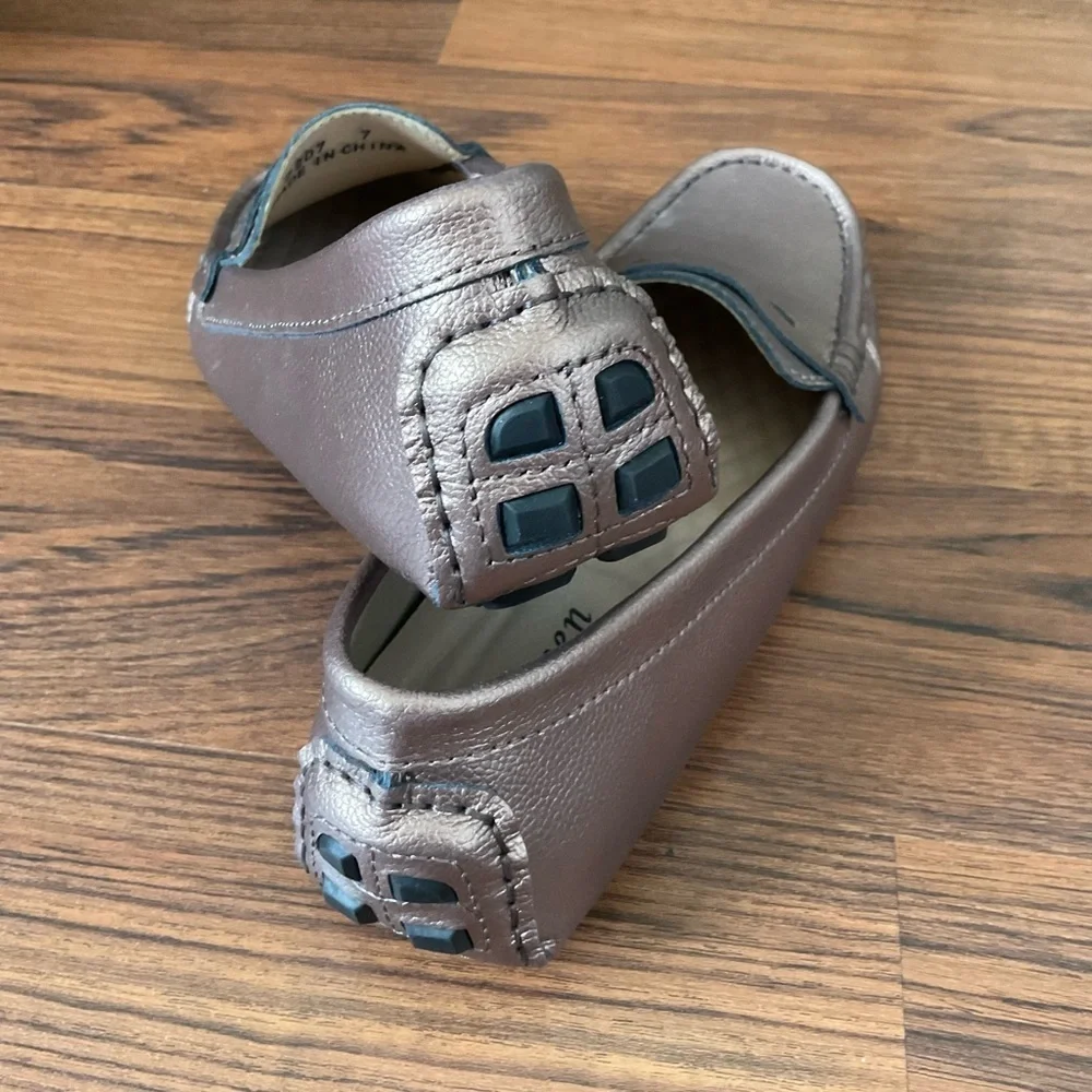 Bronze Color Flats with Moccasin Stitching and Slip-On Design NWOT